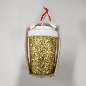 Starbucks gold glitter cup ceramic ornament 2018